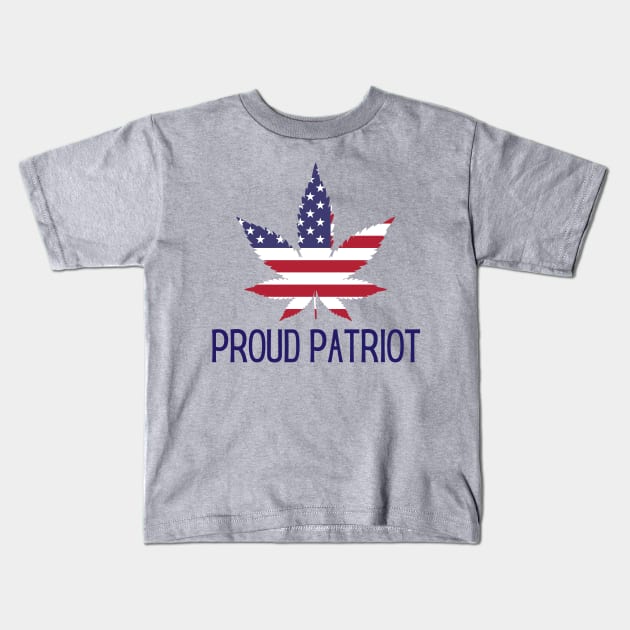 Patriot Pot Leaf Marijuana American Flag Patriotic Gift Kids T-Shirt by InnerMagic